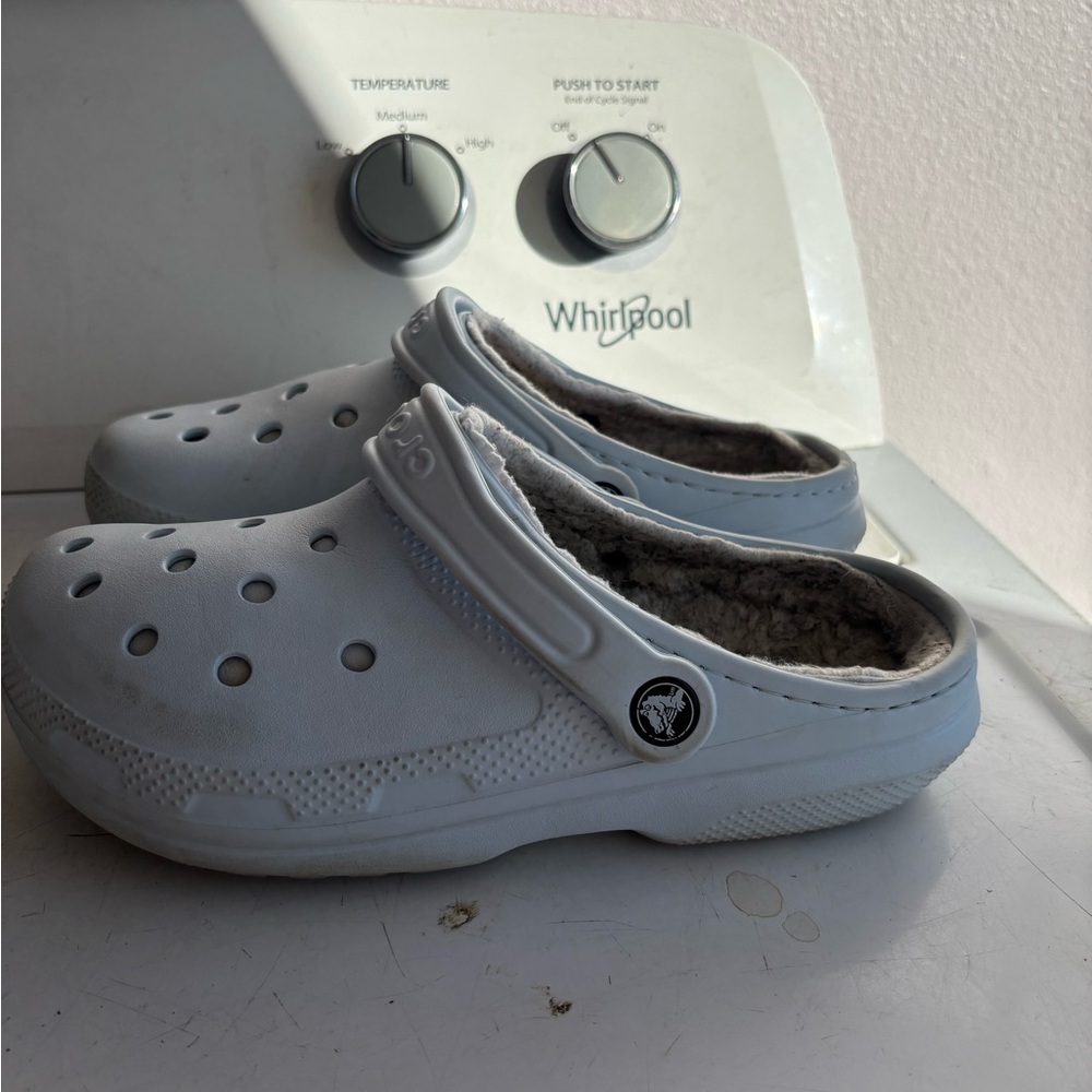 CROCS Light Blue Fleece-Lined Sandals